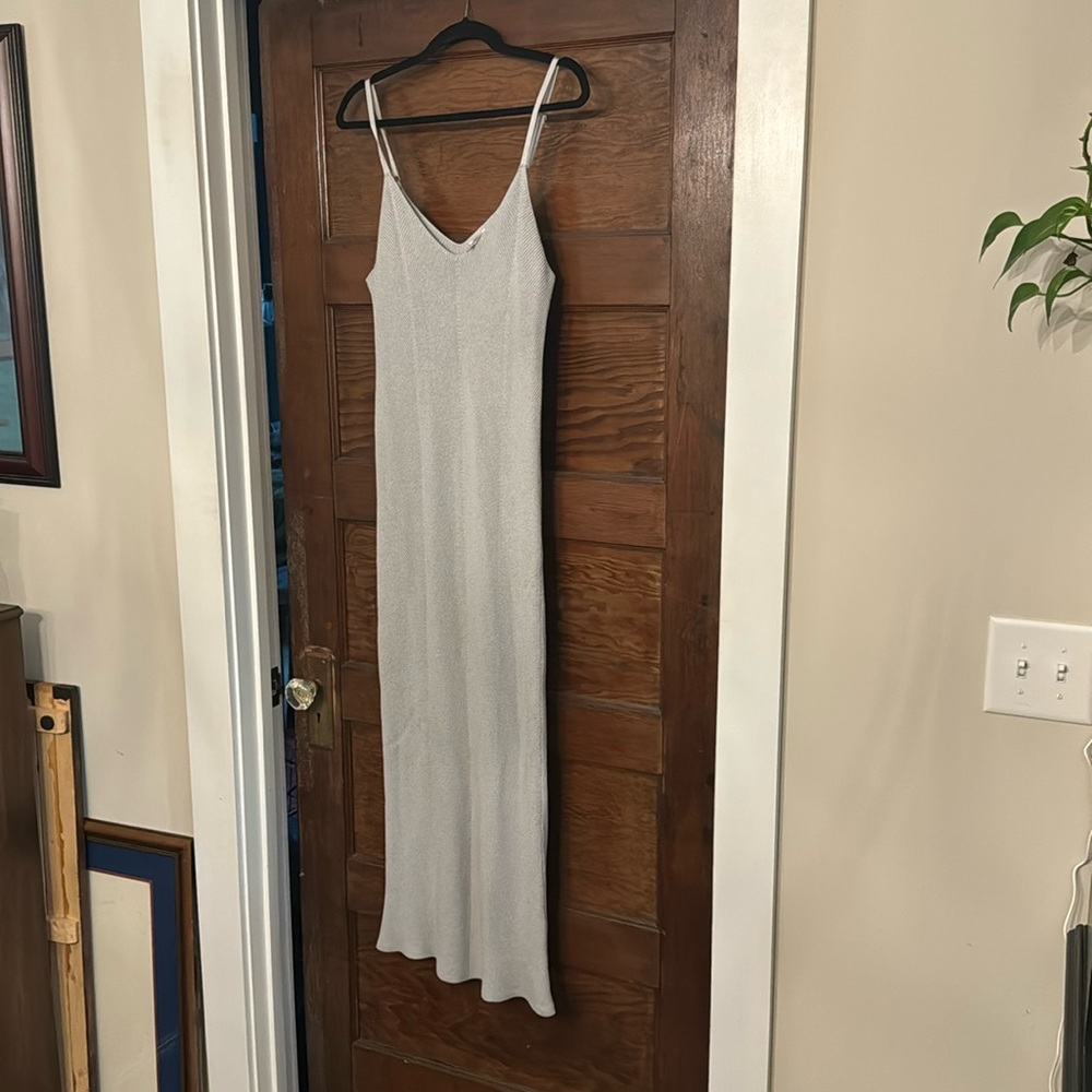 Freshman light blue knit mid/maxi dress.